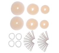 FRCOLOR Complete Hair Styling Kit 15pcs/kit U-shaped Hairpin Bun Makers Donut Hair Bun Maker Hair Elastic Bands Ponytail Holders for Daily Wedding Appointment