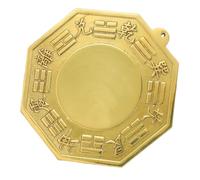 FRCOLOR Copper Bagua Concave Mirror Chinese Style Brass Ornament for Temple
