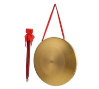 FRCOLOR Copper Gong 30cm Traditional Hand Percussion Instrument with Crisp Sound and Hanging Feature, Golden Alloy Gong Suitable for Festival and Concert Use