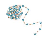 FRCOLOR Copper Heart Evil Eye Link Chain for DIY Jewelry Making Color-retentive Beaded Necklace and Bracelet Findings Versatile Handmade Craft Supply for Women Accessories