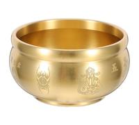FRCOLOR Copper Incense Burner with Mesmerizing Effect and Intricate Fiveway God of Wealth Patterns, Mini Vintage Scent Stick Holder for Home and Desk Decorative Aromatherapy