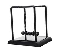 FRCOLOR Creative Black Newton Cradle Balance Balls Large Desktop Ornament for Home Office Decoration Educational Physics Model Stress Relief Kinetic for Science Enthusiasts