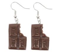 FRCOLOR Creative Chocolate Resin Earrings for Women Cute Dangle Drop Jewelry for Casual and Semi Formal Wear Fun Food Lover Mother's Day Valentine's Day Teacher Present