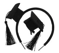 FRCOLOR Creative Graduation Headdress Set Mini Doctoral Cap Hairband and Hairpin Adorable Tear-resistant Hair Accessories for Celebration
