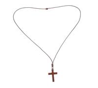 FRCOLOR Cross Necklace Unique Spiritual Pendant Cord for Men Women Christian Party Favor Light Brown Color Artisan Elegance and Blessings