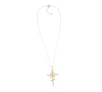 FRCOLOR Cross Sunflower Necklace for Women Minimalist Sun Pendant Jewelry Symbol of Faith Hope Lightweight Comfortable for Daily Wear Special Occasions