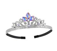 FRCOLOR Crown Headband for Girls Crystal Headpiece Hair Accessories for Birthday Party Photo Props