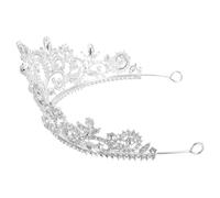 FRCOLOR Crystal Bride Crown Hairband Large Silver Rhinestone Tiara Wedding Bridal Headpiece Party Hair Accessory