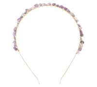 FRCOLOR Crystal Headband Bridal Headpiece Purple Crystal and Metal Crown Style Comfortable Wear for Brides, Prom and Birthday Party