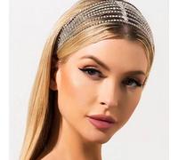 FRCOLOR Crystal Rhinestone Bejewelled Headband Multi- layer Hairband Diamond Headband Sparkly Crystal Bling for Wedding Party