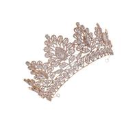 FRCOLOR Crystal Rhinestone Wedding Tiara Crown Headband White Bridal Hair Accessory for Bride Wedding Ceremony