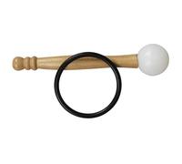 FRCOLOR Crystal Singing Bowl Mallet with Wooden Handle and Rubber Ring, Accurate Knocking Sound Instrument Accessory for Meditation and Birthday Party