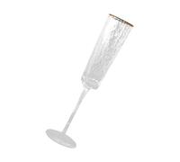 FRCOLOR Crystal Wine Glass Goblet with Gold Rim Hammered Pattern Three-Dimensional Design European Style for Wedding Parties