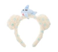 FRCOLOR Cute Bear Ears Headband Plush Small Shark Design Funny Soft Hair Accessory for Spa Makeup Animal Themed Party