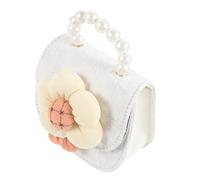 FRCOLOR Cute Flower Purse for Little Adorable Pearl Handle Crossbody Handbag Stylish Shoulder Bag for Coins Keys Small Essentials for Parks Travel Shopping
