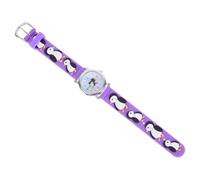 FRCOLOR Cute Kids Digital Watch Penguin Shape Large Dial Comfortable Strap Purple Stainless Steel PVC Wristwatch for Children Daily Study