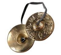 FRCOLOR Cymbal Bell Meditation Instrument Handcrafted Tingsha Bells with Auspicious Patterns for Yoga Music Classes Producing Melodious Sound