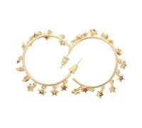 FRCOLOR Dazzling Cubic Zirconia Star Hoop Earrings Lightweight Boho Drip Dangle Statement Jewelry for Women Elegant Studs for Everyday and Special Occasions