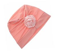 FRCOLOR Decorative Chemo Headwear with Flower Design Soft and Lightweight Turban Hat for Cancer Patients Comfortable Hair Loss Scarf Sleep Cap for Everyday Use Pink