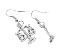 FRCOLOR Decorative Metal Lawyer Dangle Earrings for Women Lightweight Long Chain Justice Scale and Gavel Design Comfortable Legal Professional Jewelry Gift