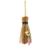 FRCOLOR Decorative Witch Broom Pendant with Crystal Car Ornament for Making Craft Hanging Decor, Realistic Branch and Metal Material, for DIY Projects and Home Decoration