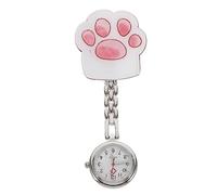 FRCOLOR Delicate Cat Paw Nursing Pocket Watch Lightweight Clip Design with Dial for Nurses Doctors Medical Staff Creative Cartoon Style for Easy Wear and Secure Attachment