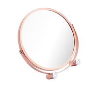 FRCOLOR Desktop Makeup Mirror 360° Rotatable Double-sided Tabletop Vanity Mirror Rose Gold for Dressing Table and Personal Grooming Random Color