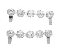 FRCOLOR Detachable Crystal Shoe Clips with Sparkling Short Chain Removable Bling Shoe Charms for Womens High Heels and Sandals Elegant Rhinestone Buckles for Wedding Party and Formal Wear