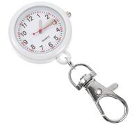 FRCOLOR Digital Nurse Watch Clip-on Fobwatch Luminous Stopwatch Week Display Stainless Steel Silicone White Lightweight Pocket Watch for Nurses Students Doctors