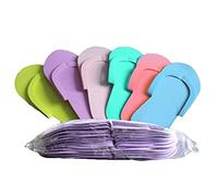 FRCOLOR Disposable Pedicure Slippers 12 Pairs Eva Foam Lightweight Spa Slippers for Salon and Home Manicure Pedicure Treatments
