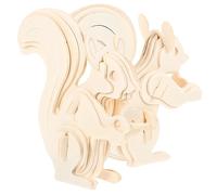 FRCOLOR DIY 3D Wooden Animal Puzzles for Boys and Girls 2pcs Self-Assembling Educational Toys Fun Wild Animals Puzzle Models for Creative Play and Parent-Child Bonding