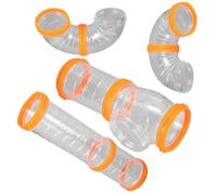FRCOLOR DIY Hamster Cage Tunnel Connector Plastic Tubes for Guinea Pig Squirrel Hedgehog Clear Design for Easy Pet Viewing Expandable Small Animal Play Maze