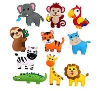 FRCOLOR DIY Jungle Animal Felt Sewing Kit for Boys and Colorful Craft for Creative Handcraft Fine Motor Skill Development Home Decor and Art Projects