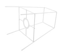 FRCOLOR DIY Lighting Frame Metal Lamp Shade with E27 Holder Bracket and Wire Light Cover Guard for Studios and Reading Corners, White Iron Metal Lamp Shade Frame with Long Time Stability