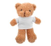 FRCOLOR DIY Sublimation Small Plush Bear with Blank T Shirt Soft and Cuddly Stuffed Animal for Adults Creative Holiday Birthday Gift Decoration