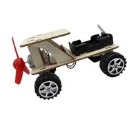 FRCOLOR DIY Wind Power Car Model Kit for Students Educational Science Experiment Wooden Assemble Vehicle Tool for Hands Engineering and Creative Building
