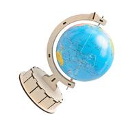 FRCOLOR DIY Wooden Earth Globe Kit Educational Geography for Classroom Homeschool Interactive Craft Project Critical Thinking and Creativity Learning Model