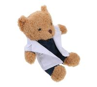 FRCOLOR Doctor Bear Plush Soft Stuffed Animal with Cute Doctor Coat Creative Graduate Bear Gift for Medical Students Collectors Versatile Decorative Comfort Plush
