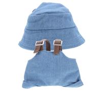 FRCOLOR Doll Overalls and Adorable Mini Hat for Crafts and Party Decoration Replaceable Blue Fisherman Cap with Suspenders Stylish Doll Costume Accessories for Dress Up and Display