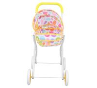 FRCOLOR Doll Stroller Push Pram for Realistic Pretend Play Accessory with Spacious Storage and Soft Handle for Imaginative Roleplaying and Outdoor Adventures