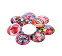 FRCOLOR Dome Glass Stickers Random Color for Keychains and Creating Wine Charms 20pcs Red Floral Fine Workmanship round Gems for Decoration for Jewellery Making