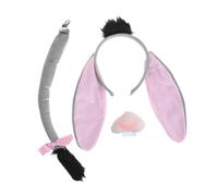 FRCOLOR Donkey Costume Soft Donkey Ears Headband Nose Tail for Birthday Party Farm Animal Outfit Childs Dress Up Accessory Safe Comfortable