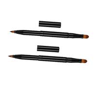 FRCOLOR Double-headed Retractable Lip and Eyeliner Brush Set 2pcs Portable Dual-purpose Makeup Brushes for Travel and Precise Cosmetics Application