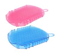 FRCOLOR Double-Sided Massage Gloves 2pcs for Bathing with PVC Massage Surface, Body Scrubber and Skin Exfoliating Tool, Suitable for Shower and Personal Care Use