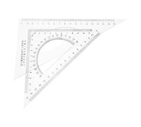 FRCOLOR Drafting Triangle Ruler Set 2pcs Plastic Multifunctional Geometric Tool for Student Design and Drawing with Precise Angle