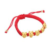 FRCOLOR Dragon Year Braided Red Bracelet with Dragon Charm for Luck and Protection Zodiac Wrist Jewelry for Men and Women Celebrating Chinese Year