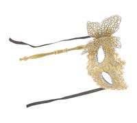 FRCOLOR Drama Mask Handheld Plastic Fabric Mask with Stick for Women Prom Ball