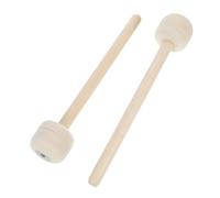 FRCOLOR Drum Mallet Sticks Strong Striking Feeling with Wood Handle Wool Felt 2pcs and Firm Stable Grip Percussion Instrument Accessories for Marching Bands and Drum Practice