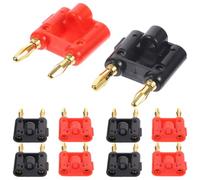 FRCOLOR Dual Banana Plugs Speaker Wire Connectors 10Pcs 4Mm Double-Ended Clips High Stability for Surround Sound and Audio Receivers