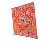 FRCOLOR Dual Layer Embroidered Religious Sound Bowl Pad Non Slip Cushion for Buddhist Singing Bowls Protective Mat with Traditional Design for Meditation and Ritual Use